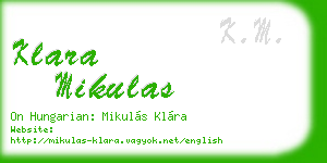 klara mikulas business card