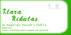 klara mikulas business card